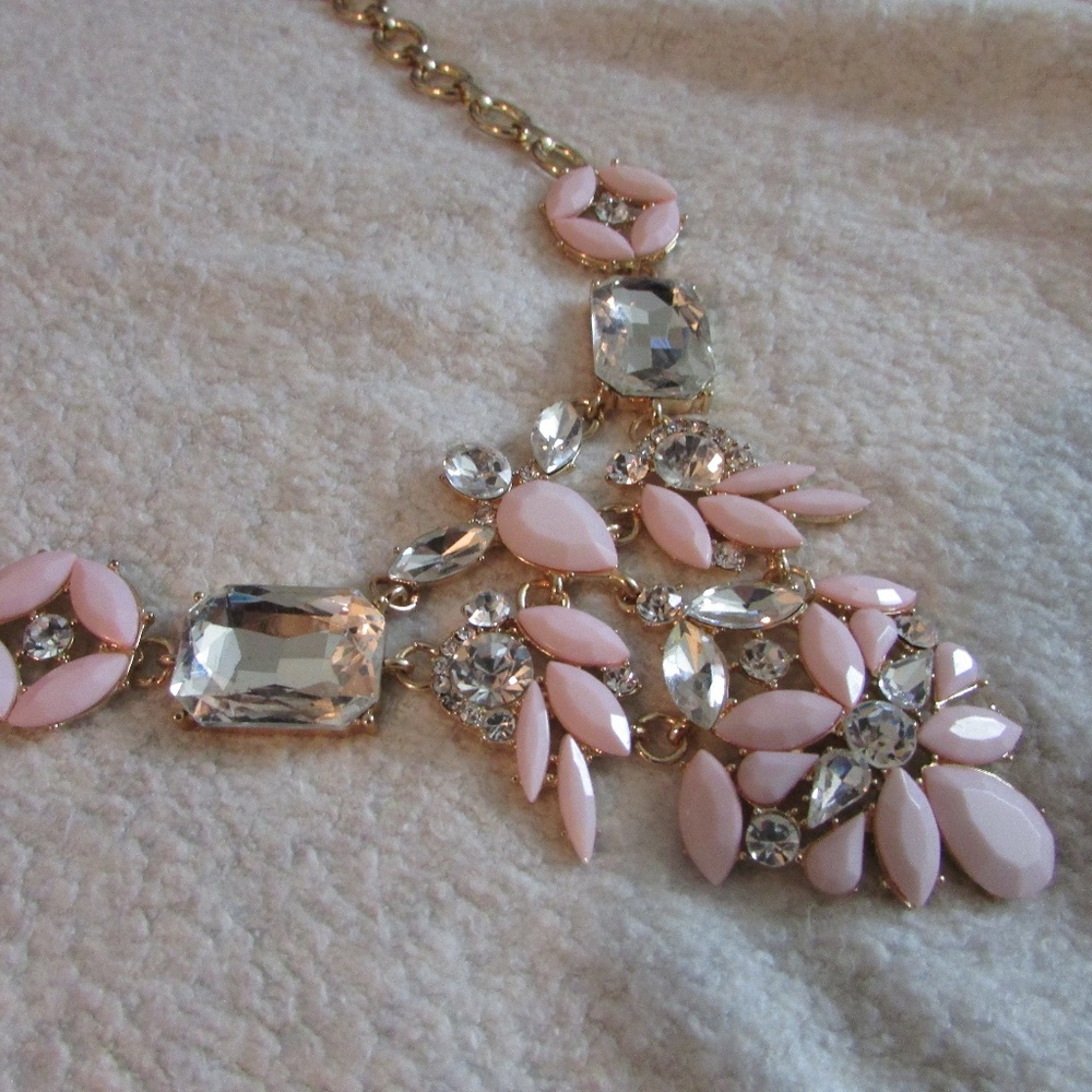 Gold and Pink Statement Necklace